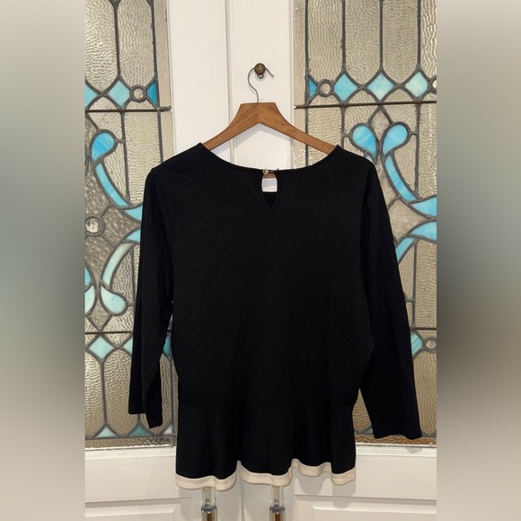 🐎 Ralph Lauren Contrast Trim Peplum Knit Top – XL - Picture 5 of 9